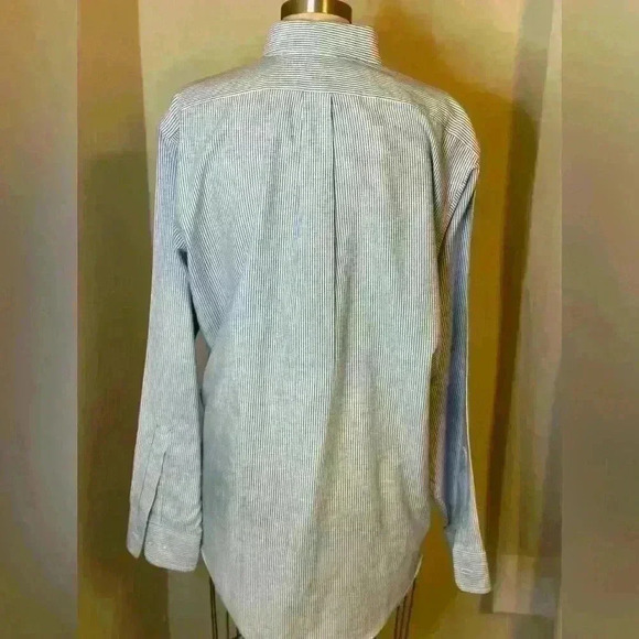 Arrow‎ Dover Blue and White Striped Button down Shirt Cotton Men/Women Sz S - Picture 4 of 8